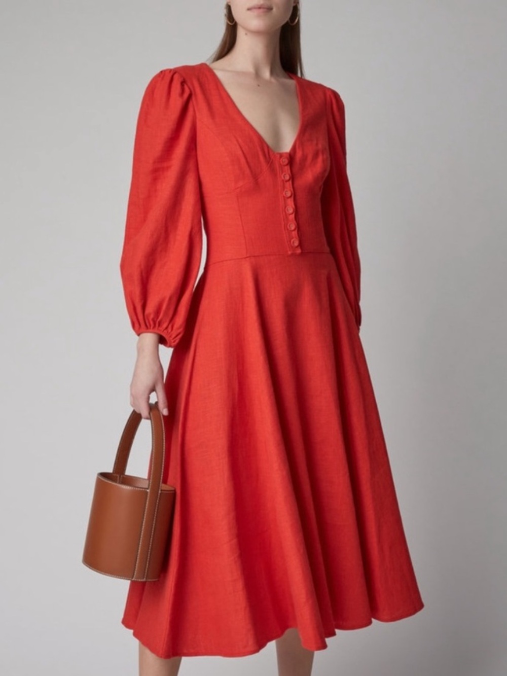 Staud Linen Blend Birdie Dress